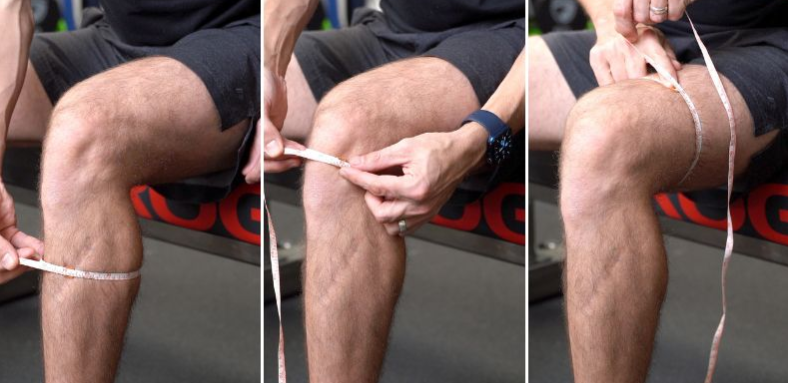 How to size knee sleeves? Measure your kneecap, thigh 4 inches above the kneecap and calf 4 inches below.