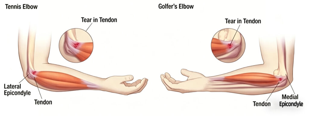 tennis elbow vs golfer's elbow